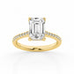 Emerald Hidden Halo Lab Grown Diamond Engagement Ring in Yellow Gold (3 1/2 Ctw)
