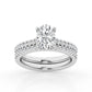 Oval Hidden Halo Lab Grown Diamond Wedding Set in White Gold (2 1/2 Ctw)