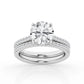 Round Hidden Halo Lab Grown Diamond Wedding Set in White Gold (2 1/2 Ctw)