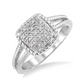 Silver Cushion Shape Diamond Ring