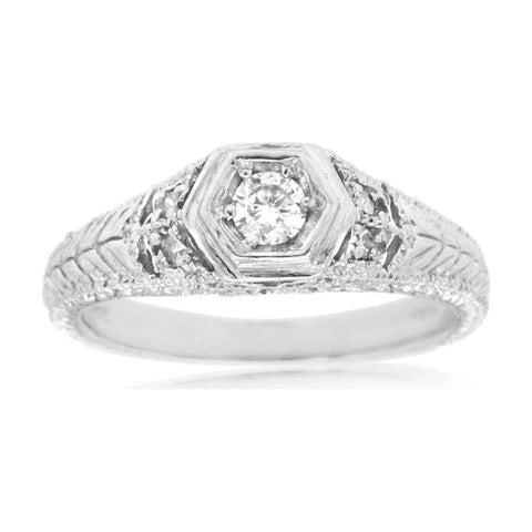 Diamond Fashion Ring in White Gold (1/4 Ctw)