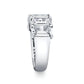 Christopher Designs 5 Stone Emerald Cut Lab Grown Diamond Ring in White Gold (2 1/2 Ctw)