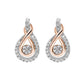 Silver and Gold Love Knot Diamond Earrings
