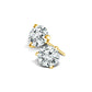 3 Prong Round Lab Grown Diamond Stud Earrings in Yellow Gold (3/4 Ctw)