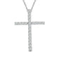 Diamond Cross Pendant in 14 Karat White Gold (3/4 Ctw)