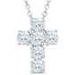Diamond Cross Necklace in 14 Karat White Gold (1/2 Ctw)