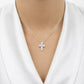 Diamond Cross Necklace in 14 Karat White Gold (1/2 Ctw)