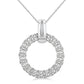Silver Bold Circle Diamond Pendant