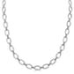 Silver Bold Oval Shape Link Diamond Necklace
