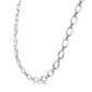 Silver Bold Oval Shape Link Diamond Necklace