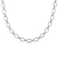 Silver Bold Oval Shape Link Diamond Necklace