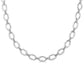 Silver Bold Oval Shape Link Diamond Necklace