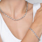 Silver Bold Mariner Link Diamond Fashion Necklace