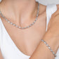 Silver Bold Mariner Link Diamond Fashion Necklace