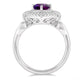 Silver Pear Shape Amethyst & Diamond Ring