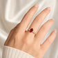 Oval Ruby and Diamond Filigree Ring in 14 Karat Yellow Gold