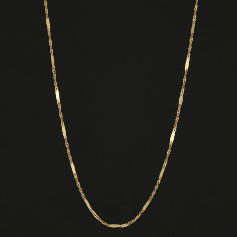 18 Inch 1.4mm Twisted Mirror Chain in 10 Karat Yellow Gold