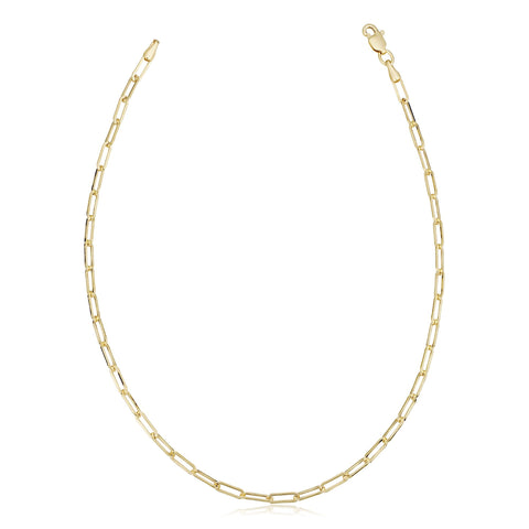 7 Inch 2.5mm Paperclip Bracelet in 10 Karat Yellow Gold