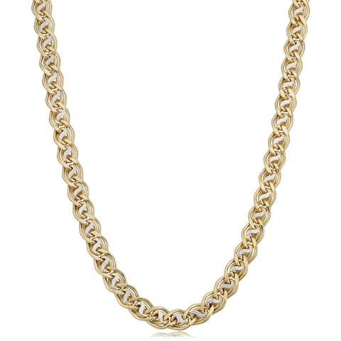 18 Inch Double Open Link Necklace in 10 Karat Yellow Gold