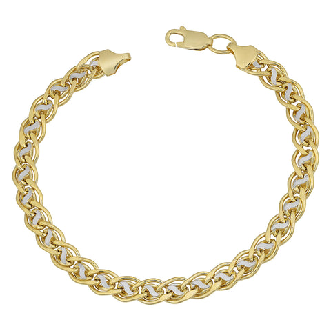 8 Inch Double Link Bracelet in 10 Karat Yellow Gold