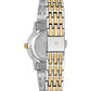 Bulova Women's Gold Two-Tone Silver-White Dial Diamond Watch