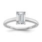 1 Carat Solitaire Emerald Cut Lab Grown Diamond Engagement Ring in 14 Karat White Gold