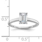 1 Carat Solitaire Emerald Cut Lab Grown Diamond Engagement Ring in 14 Karat White Gold