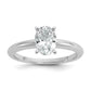 1 Carat Oval Solitaire Lab Grown Diamond Engagement Ring in 14 Karat White Gold