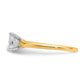 1 Carat Princess Cut Solitaire Lab Grown Diamond Engagement Ring in 14 Karat Yellow and White Gold