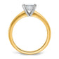 1 Carat Princess Cut Solitaire Lab Grown Diamond Engagement Ring in 14 Karat Yellow and White Gold