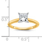 1 Carat Princess Cut Solitaire Lab Grown Diamond Engagement Ring in 14 Karat Yellow and White Gold
