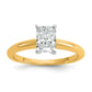 1 Carat Radiant Solitaire Lab Grown Diamond Engagement Ring in 14 Karat Two Tone Gold