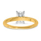1 Carat Radiant Solitaire Lab Grown Diamond Engagement Ring in 14 Karat Two Tone Gold