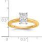 1 Carat Radiant Solitaire Lab Grown Diamond Engagement Ring in 14 Karat Two Tone Gold