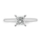 1 Carat Princess Cut Solitaire Lab Grown Diamond Engagement Ring in 14 Karat White Gold