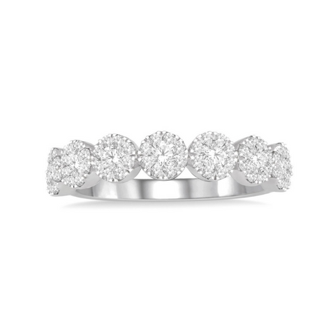 14 Karat White Gold 1/2 Lovebright Diamond Wedding Band