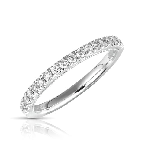 Lab Grown Diamond Wedding Band in 14 Karat White Gold (1/3 Ctw)
