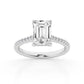 Emerald Hidden Halo Lab Grown Diamond Wedding Set in White Gold (2 1/2 Ctw)