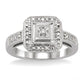 Silver Cushion Shape Diamond Ring