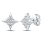Star of Hope Diamond Earrings in 14 Karat White Gold (1/3 Ctw)