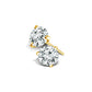 3 Prong Round Lab Grown Diamond Stud Earrings in Yellow Gold (1/2 Ctw)