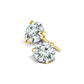 3 Prong Round Lab Grown Diamond Stud Earrings in Yellow Gold (1 Ctw)