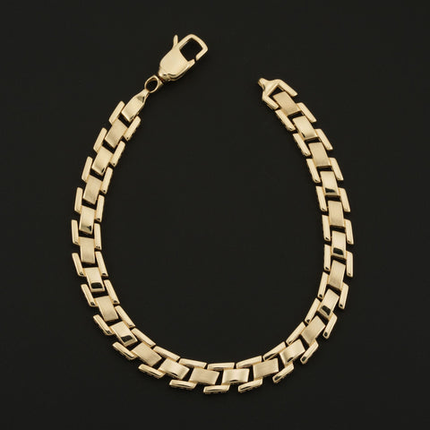 7.5 Inch 6.3mm Stampato Bracelet in 10 Karat Yellow Gold