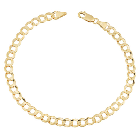 9 Inch 5.75mm Curb Bracelet in 10 Karat Yellow Gold