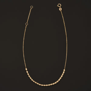 10 Inch Adjustable Diamond Cut Beads Anklet in 14 Karat Yellow Gold