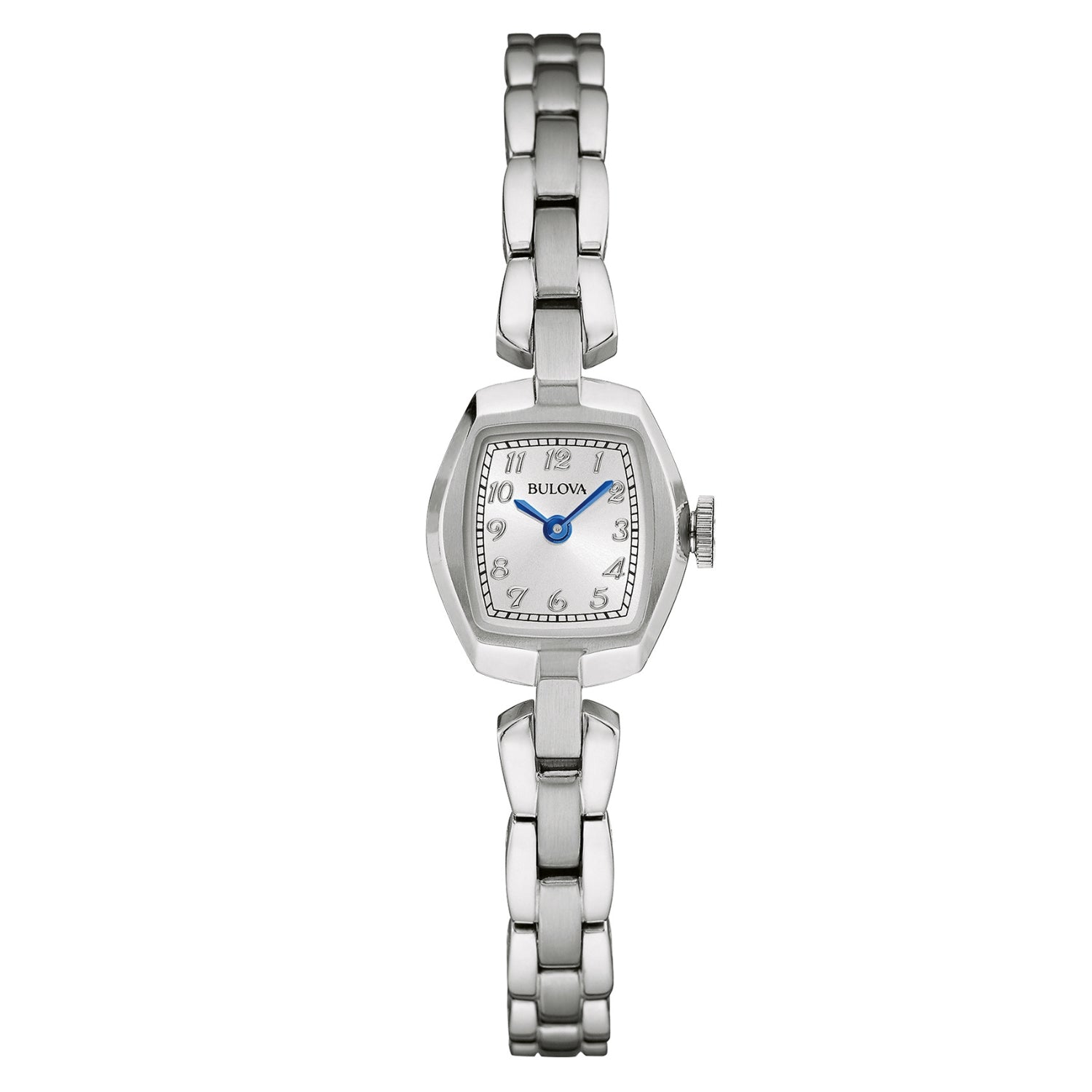 ladies dress watch silver Bulova 96L221 Classic Stainless Steel smarttag_length_filter:Sleeveless Liliane Garden Rose Ruffled making it a beautiful SIZE:3 | M-L