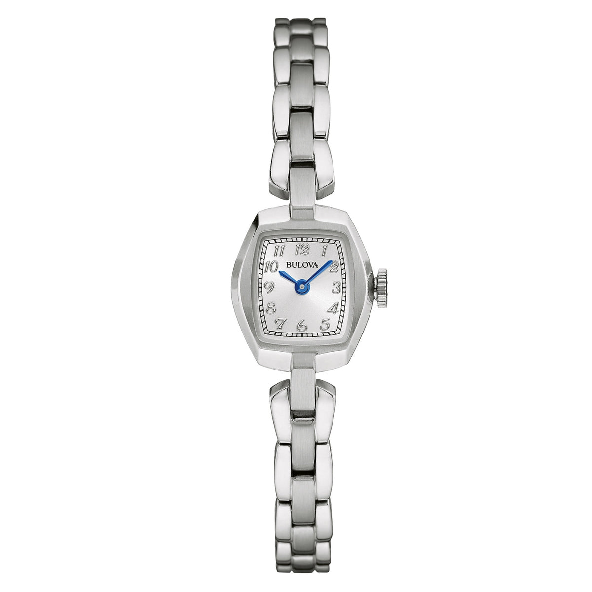 silver dress watch ladies 96L221 Bulova oval silver small watches for ladies