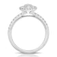 1 1/4 Ctw Marquise Diamond Halo Engagement Ring in White Gold