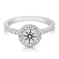 1 1/4 Ctw Round Diamond Halo Engagement Ring in White Gold