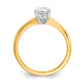 1 Carat Pear Solitaire Lab Grown Diamond Engagement Ring in 14 Karat Two Tone Gold